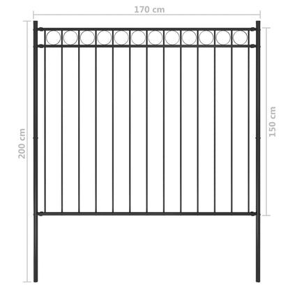 Berkfield Garden Fence Steel 1.7x1.5 m Black