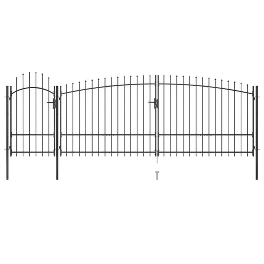 Berkfield Garden Fence Gate with Spear Top 5x2.25 m Black