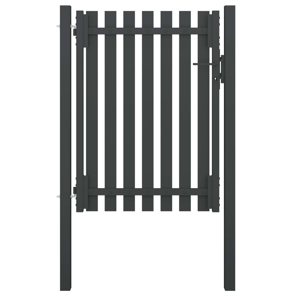 Berkfield Garden Fence Gate Steel 1x1.7 m Anthracite