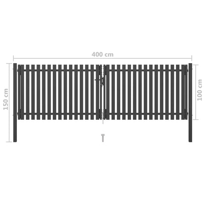 Berkfield Garden Fence Gate Steel 4x1.5 m Anthracite