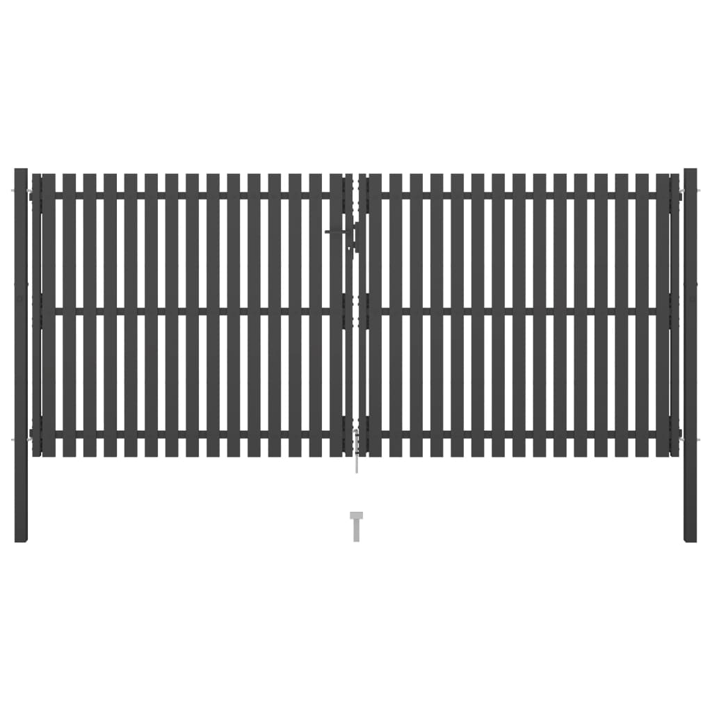 Berkfield Garden Fence Gate Steel 4x2 m Anthracite