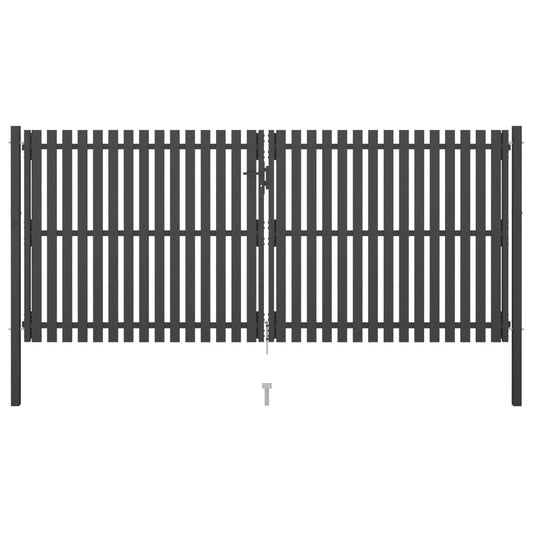 Berkfield Garden Fence Gate Steel 4x2 m Anthracite