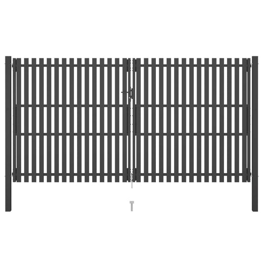Berkfield Garden Fence Gate Steel 4x2.5 m Anthracite
