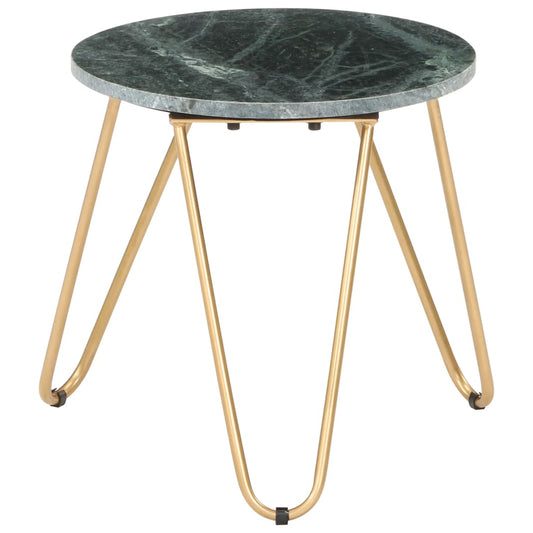 Berkfield Coffee Table Green 40x40x40 cm Real Stone with Marble Texture