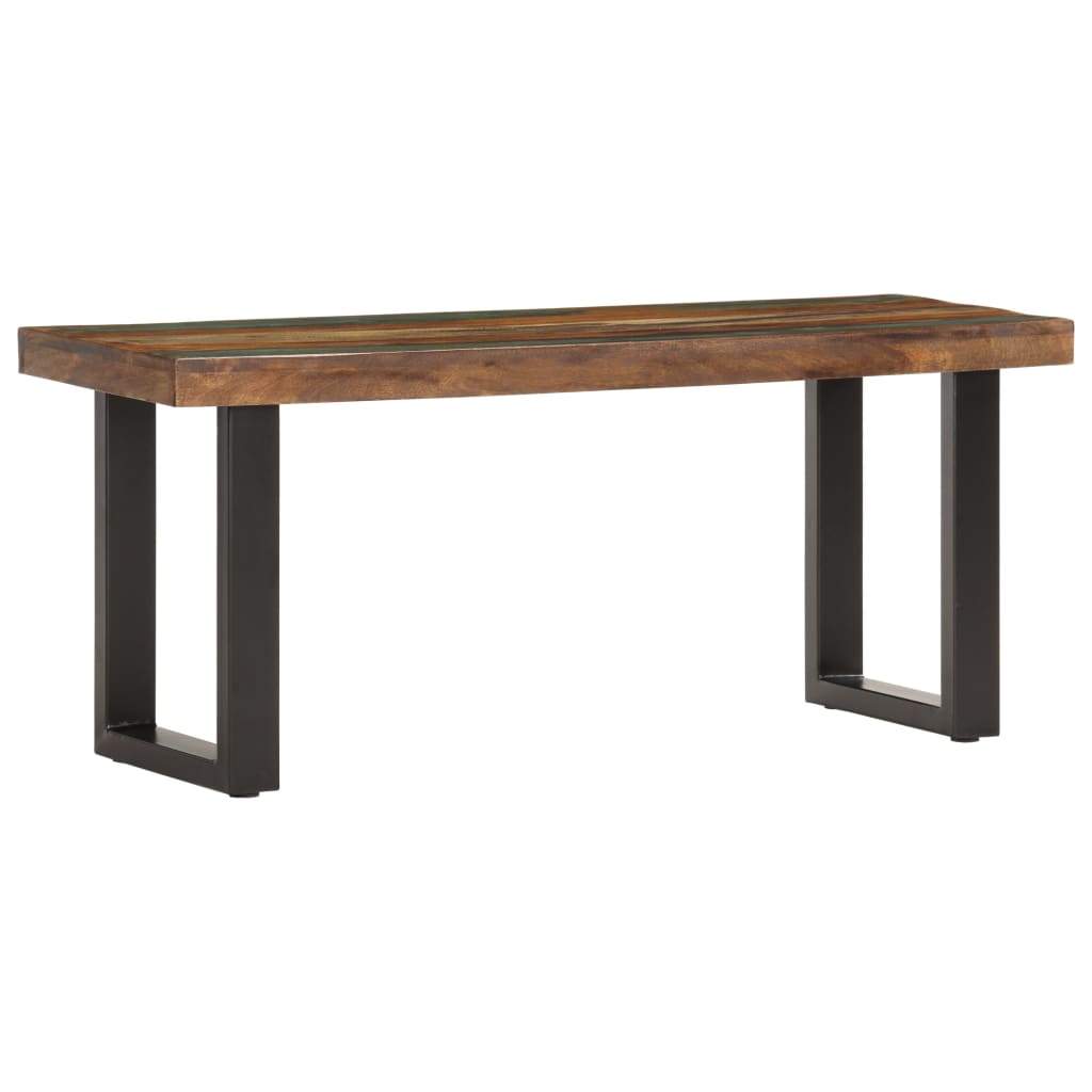 Berkfield Bench 110 cm Solid Reclaimed Wood and Steel