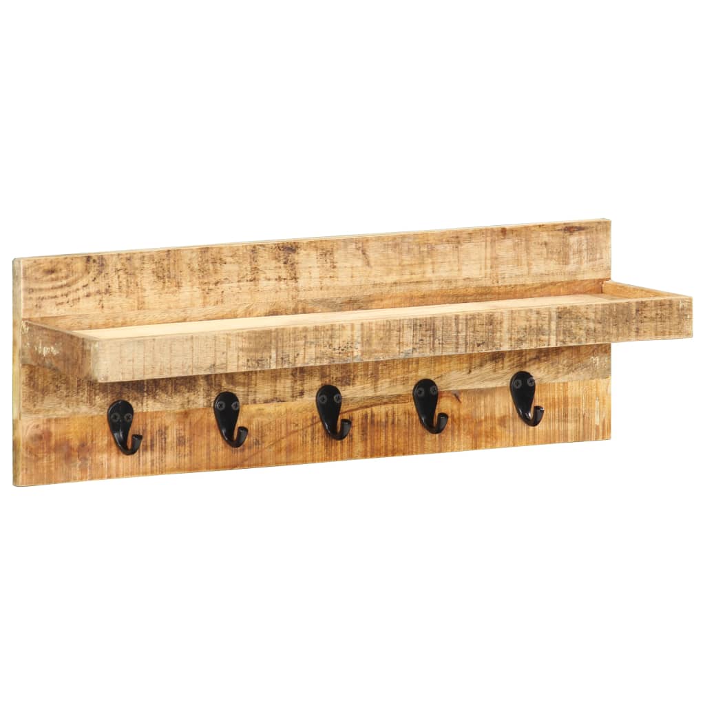Berkfield Wall Mounted Coat Rack 60x15x20 cm Solid Rough Mango Wood