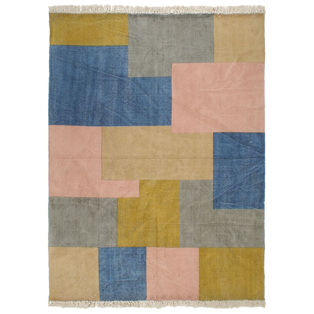 Berkfield Handwoven Kilim Rug Cotton 120x180 cm Printed Multicolour