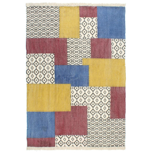 Berkfield Handwoven Kilim Rug Cotton 120x180 cm Printed Multicolour