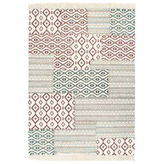Berkfield Handwoven Kilim Rug Cotton 120x180 cm Printed Multicolour