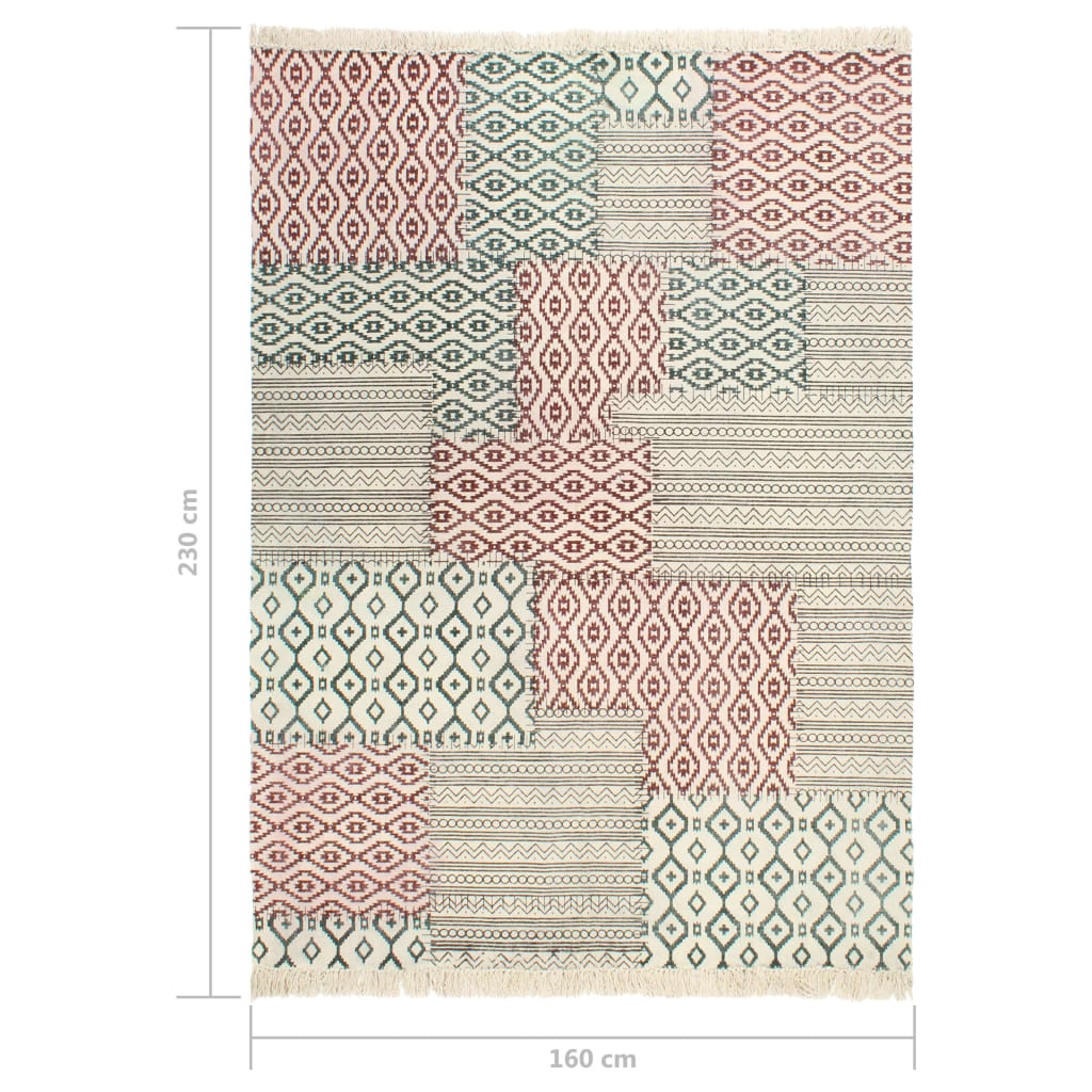 Berkfield Handwoven Kilim Rug Cotton 160x230 cm Printed Multicolour