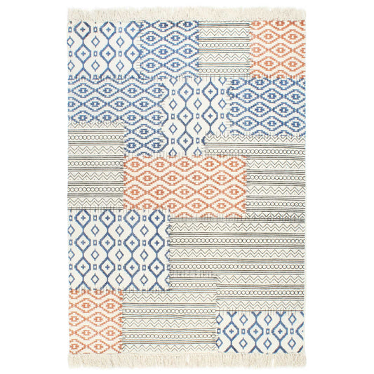 Berkfield Handwoven Kilim Rug Cotton 120x180 cm Printed Multicolour