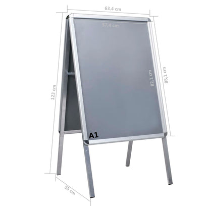 Berkfield A1 Customer Stopper Poster Stand Aluminium