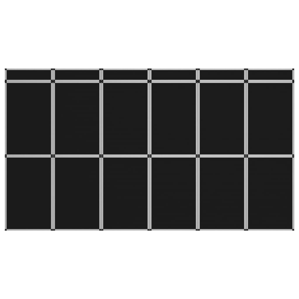Berkfield 18-Panel Folding Exhibition Display Wall 362x200 cm Black