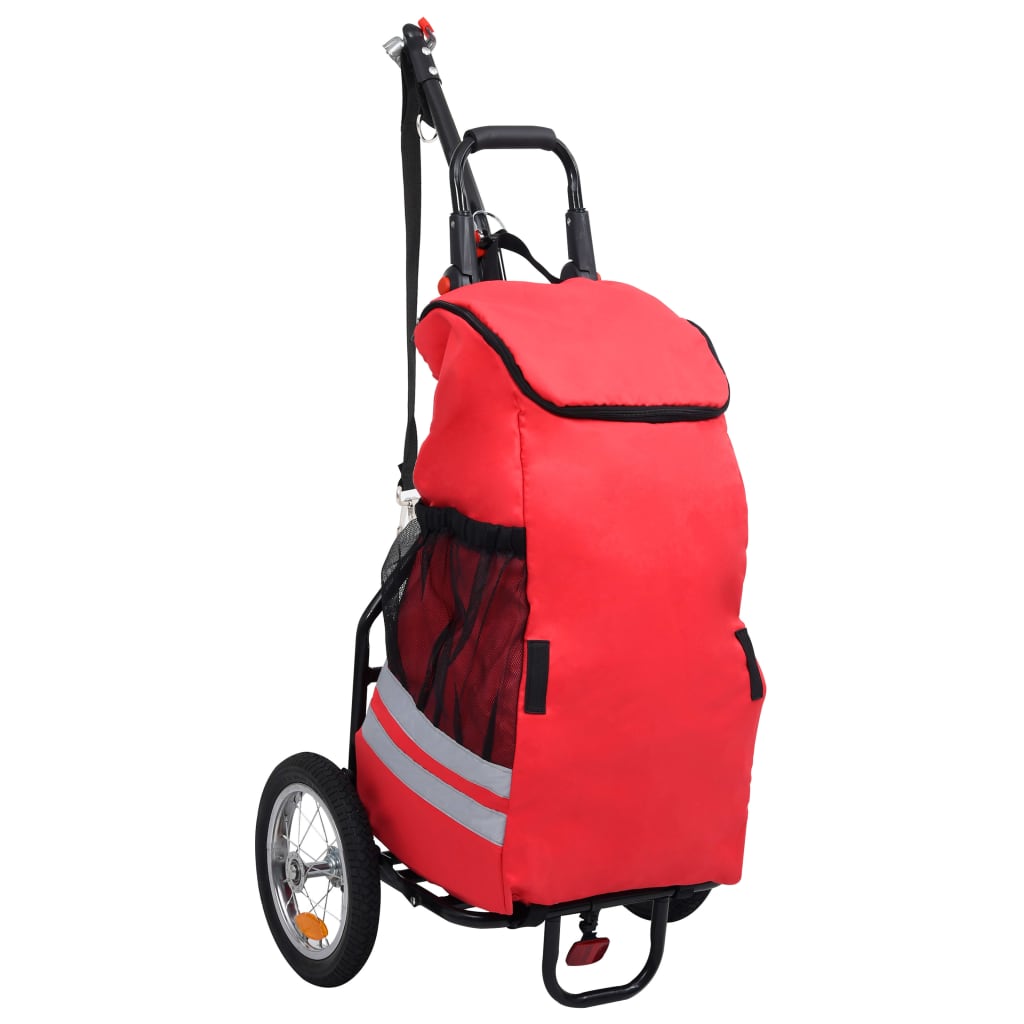 Berkfield Folding Cargo Bike Trailer with Grocery Bag Red and Black