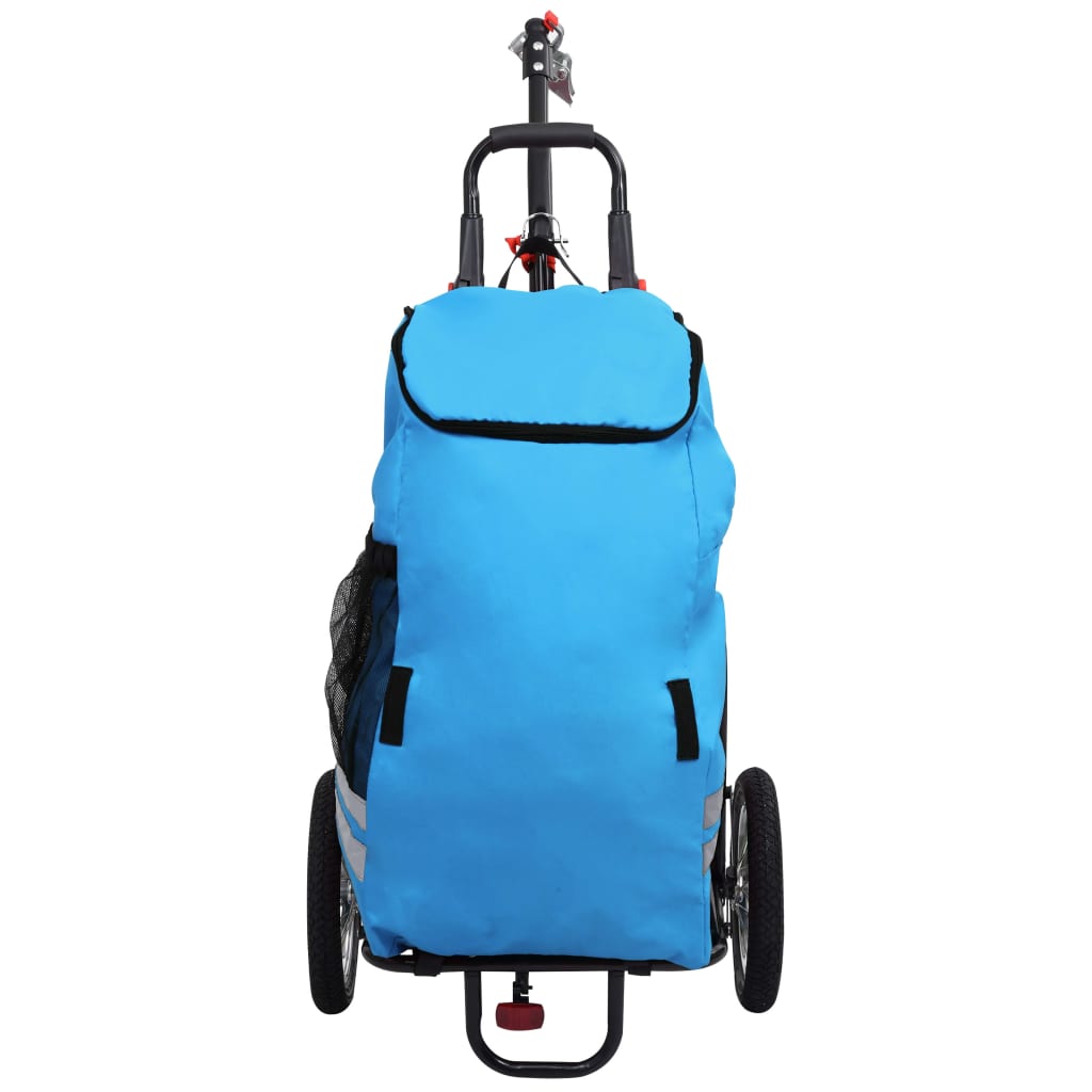 Berkfield Folding Cargo Bike Trailer with Grocery Bag Blue and Black