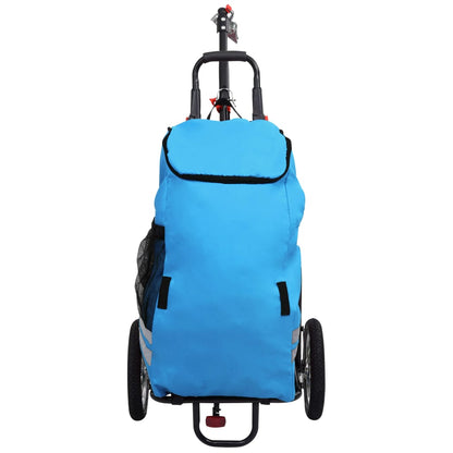 Berkfield Folding Cargo Bike Trailer with Grocery Bag Blue and Black