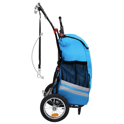 Berkfield Folding Cargo Bike Trailer with Grocery Bag Blue and Black