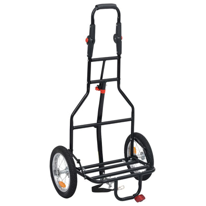 Berkfield Folding Cargo Bike Trailer with Grocery Bag Blue and Black