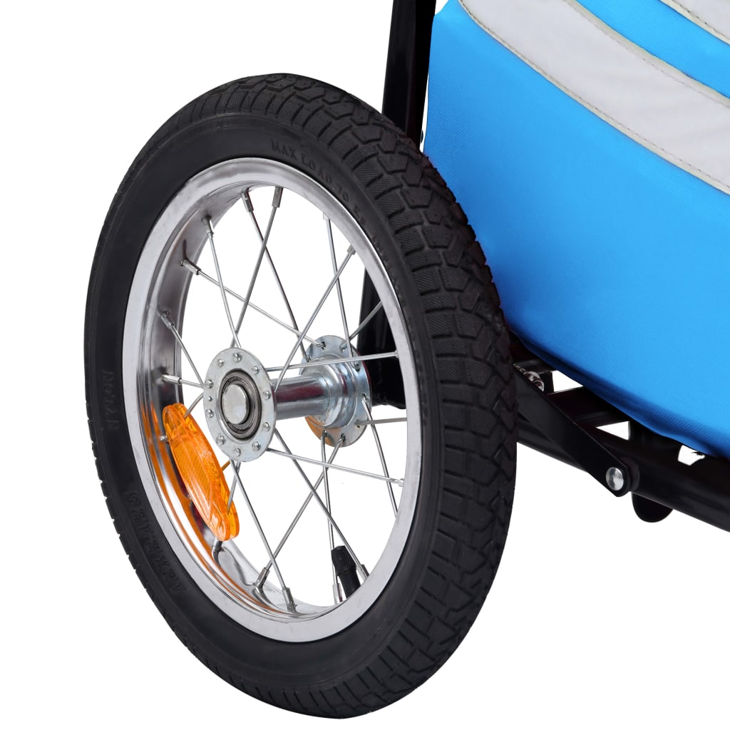 Berkfield Folding Cargo Bike Trailer with Grocery Bag Blue and Black