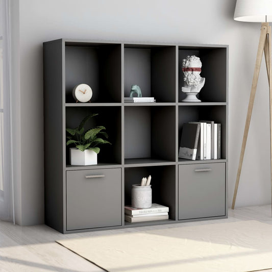 Berkfield Book Cabinet Grey 98x30x98 cm Engineered Wood