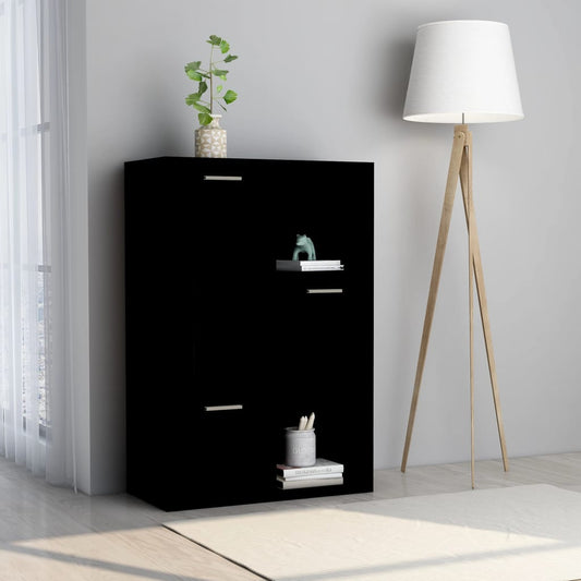 Berkfield Storage Cabinet Black 60x29.5x90 cm Engineered Wood