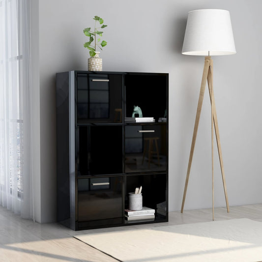 Berkfield Storage Cabinet High Gloss Black 60x29.5x90 cm Engineered Wood