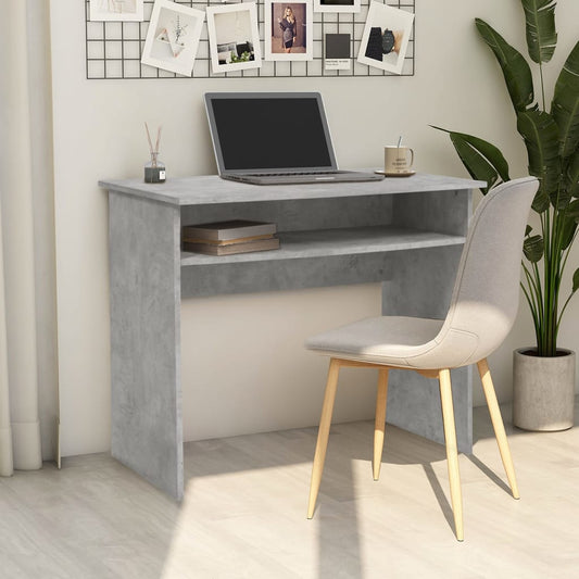 Berkfield Desk Concrete Grey 90x50x74 cm Engineered Wood