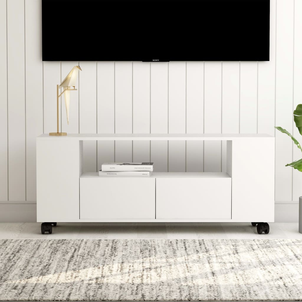 Berkfield TV Cabinet White 120x35x48 cm Engineered Wood