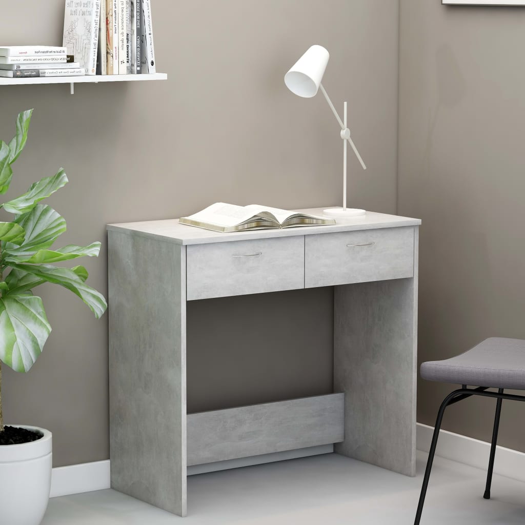 Berkfield Desk Concrete Grey 80x40x75 cm Engineered Wood