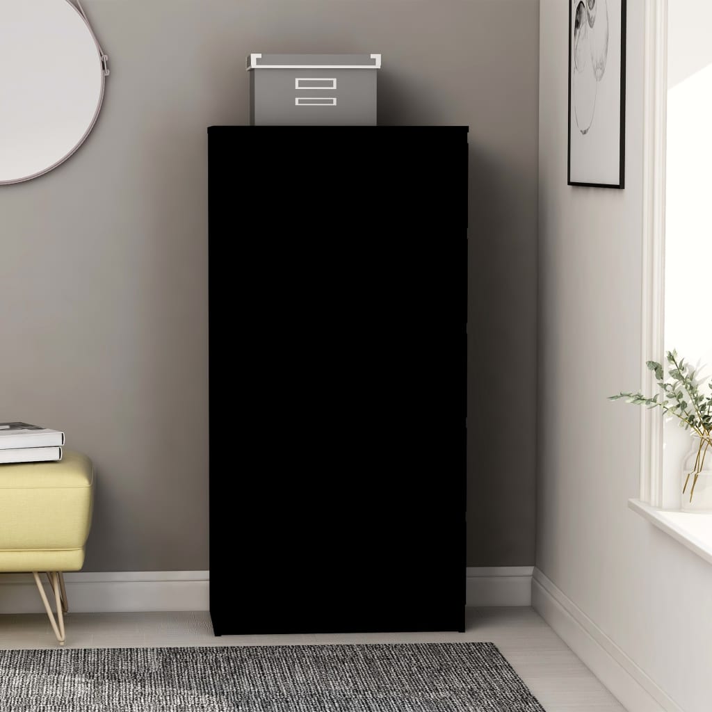 Berkfield Drawer Sideboard Black 60x35x121 cm Engineered Wood