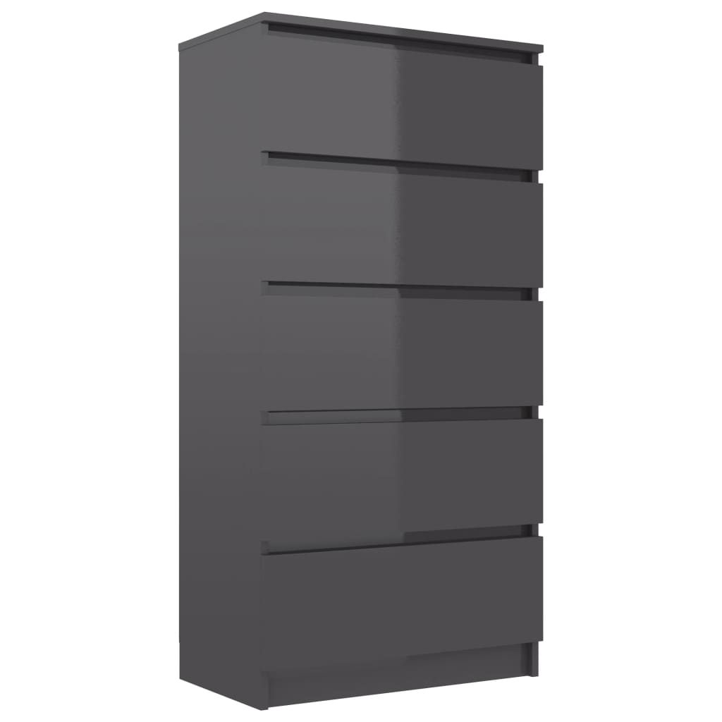 Berkfield Drawer Sideboard High Gloss Grey 60x35x121 cm Engineered Wood