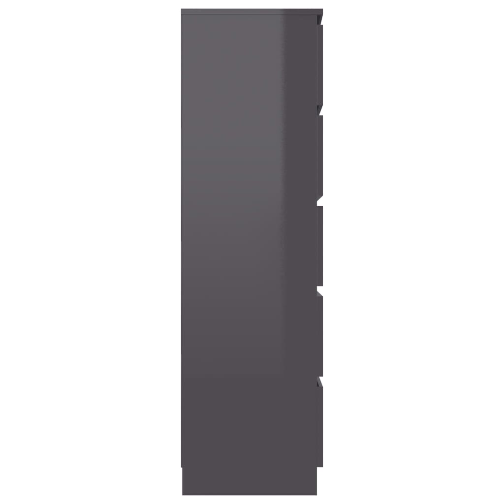 Berkfield Drawer Sideboard High Gloss Grey 60x35x121 cm Engineered Wood
