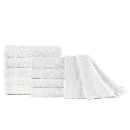 Berkfield Hand Towels 10 pcs Cotton 350 gsm 50x100 cm White