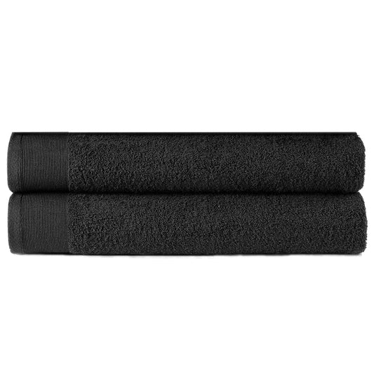 Berkfield Hand Towels 2 pcs Cotton 450 gsm 50x100 cm Black