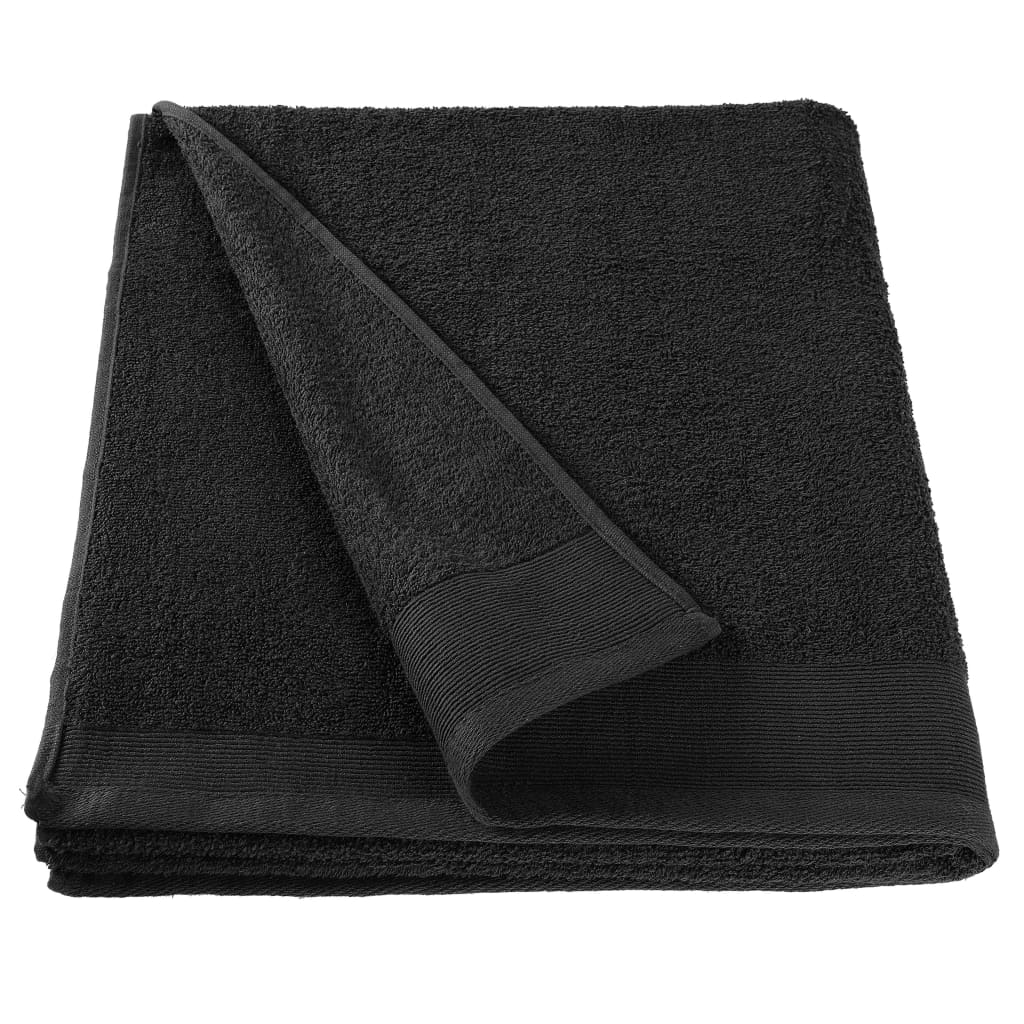 Berkfield Hand Towels 2 pcs Cotton 450 gsm 50x100 cm Black