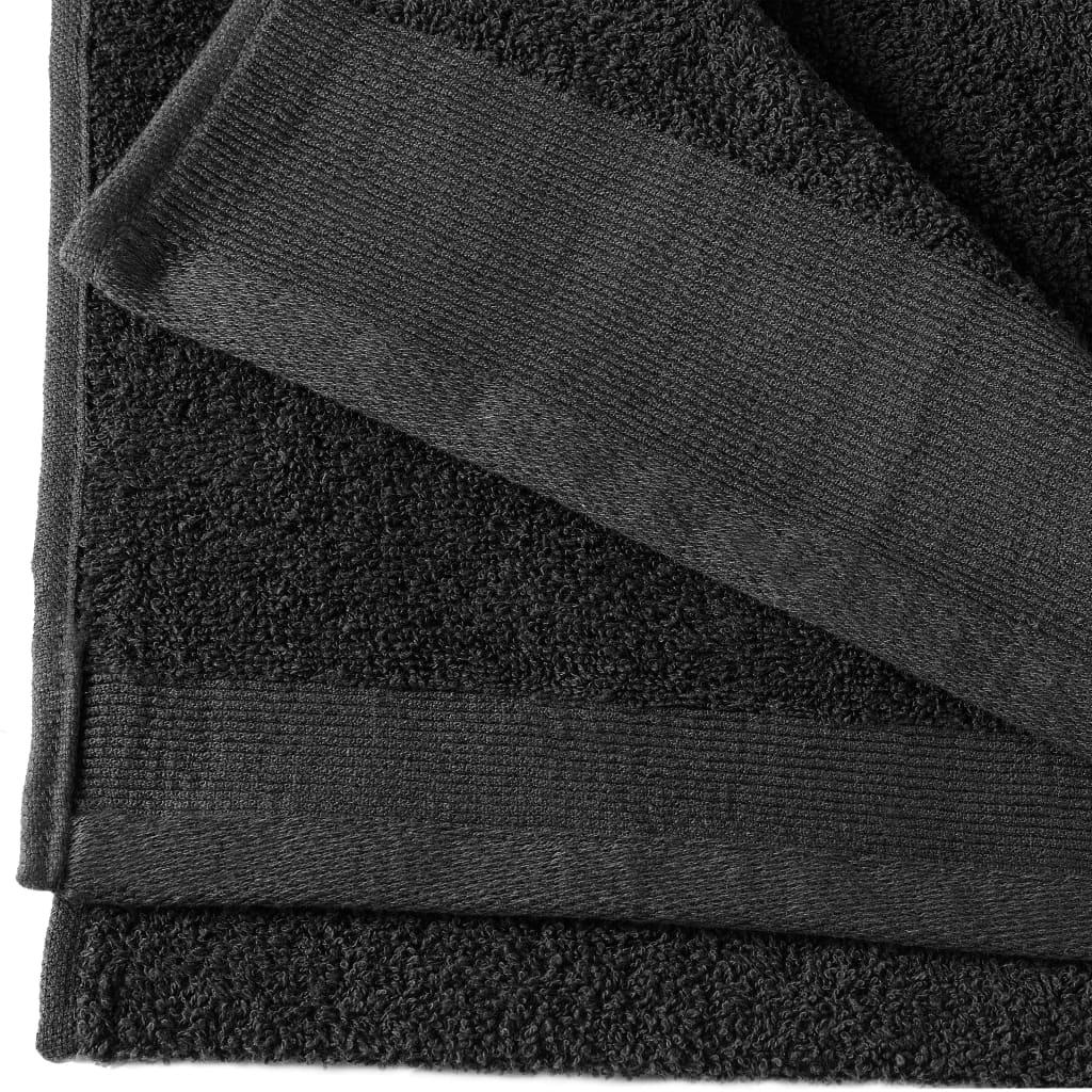 Berkfield Hand Towels 2 pcs Cotton 450 gsm 50x100 cm Black