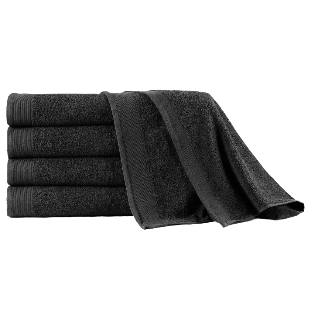 Berkfield Bath Towel Set 5 pcs Cotton 450 gsm 100x150 cm Black