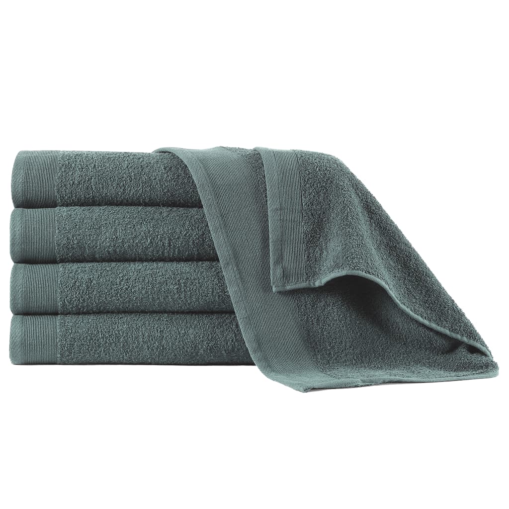 Berkfield Shower Towels 5 pcs Cotton 450 gsm 70x140 cm Green