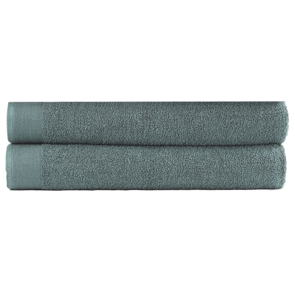 Berkfield Bath Towel Set 2 pcs Cotton 450 gsm 100x150 cm Green
