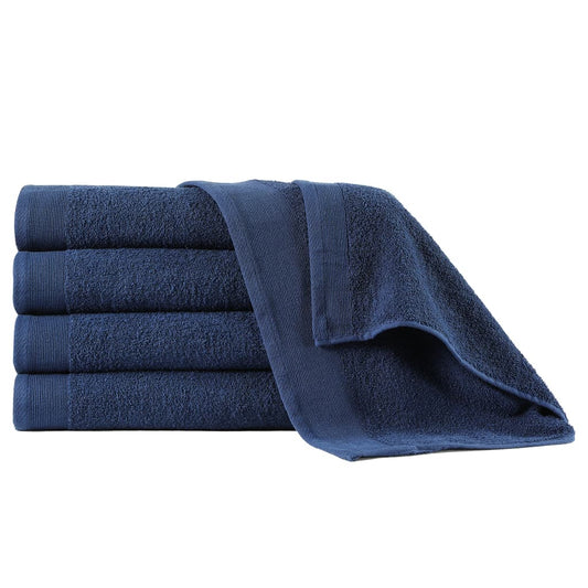 Berkfield Shower Towels 5 pcs Cotton 450 gsm 70x140 cm Navy