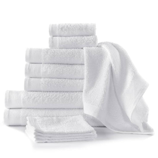 Berkfield 12 Piece Towel Set Cotton 450 gsm White