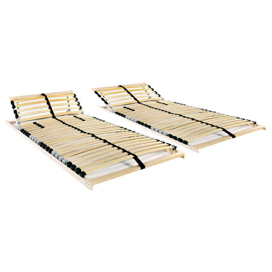 Berkfield Slatted Bed Bases 2 pcs with 28 Slats 7 Zones 70x200 cm