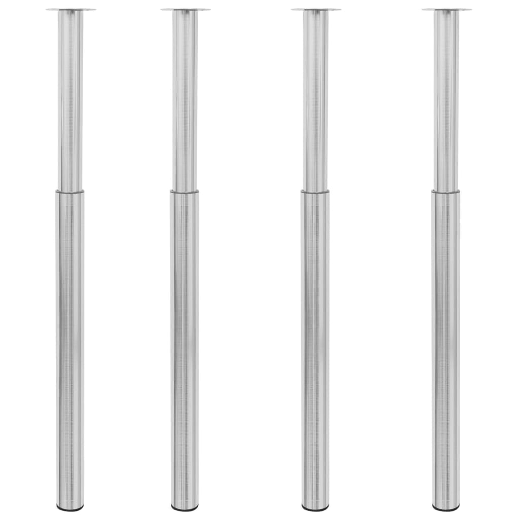 Berkfield Telescopic Table Legs 4 pcs Brushed Nickel 710 mm-1100 mm