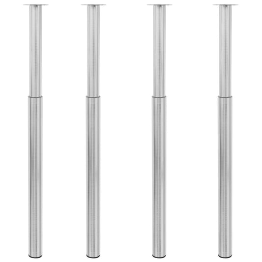 Berkfield Telescopic Table Legs 4 pcs Brushed Nickel 710 mm-1100 mm