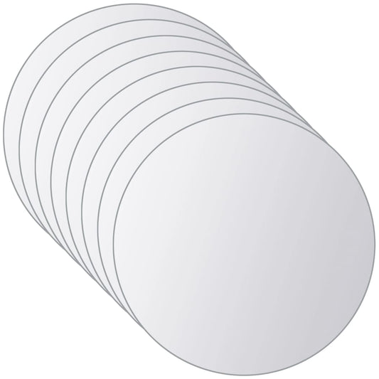Berkfield 16 pcs Mirror Tiles Round Glass