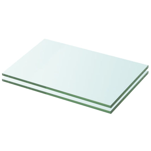 Berkfield Shelves 2 pcs Panel Glass Clear 20x25 cm
