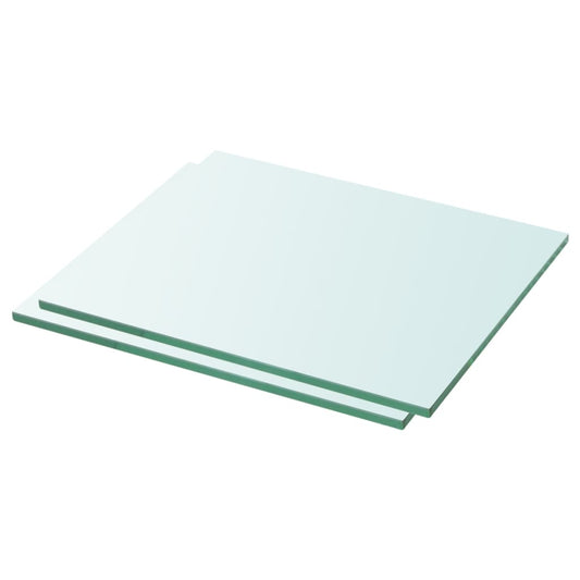 Berkfield Shelves 2 pcs Panel Glass Clear 30x20 cm