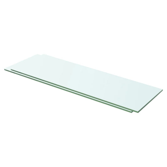 Berkfield Shelves 2 pcs Panel Glass Clear 60x15 cm