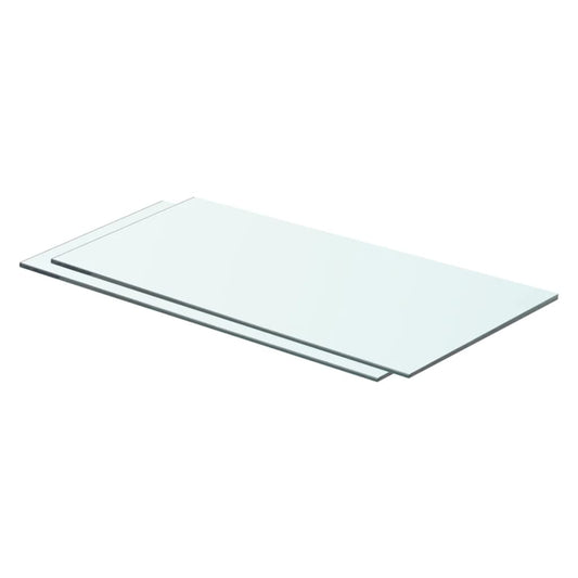 Berkfield Shelves 2 pcs Panel Glass Clear 60x25 cm