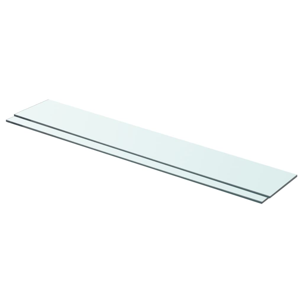 Berkfield Shelves 2 pcs Panel Glass Clear 80x12 cm